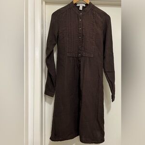 Brown Long Sleeve Dress